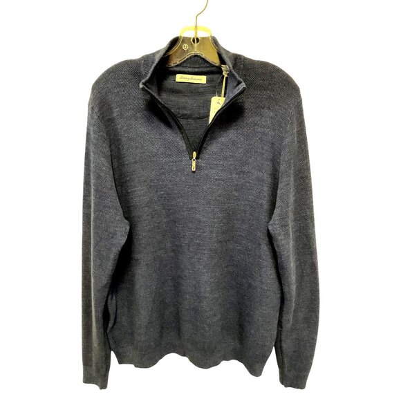 Tommy Bahama Mens Navy 1/2 Zip Pullover Size XL 100% Cotton Lightweight Sweater - Picture 5 of 8